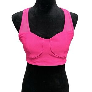 Beach Riot Hot Pink Nadia Sports Bra Size L.